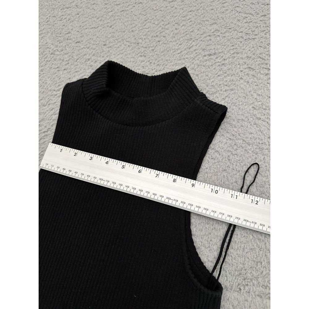 Free People Mary Jane Halter Top Mock Neck Dress Women's Small Black Ribbed‎ - Picture 10 of 11